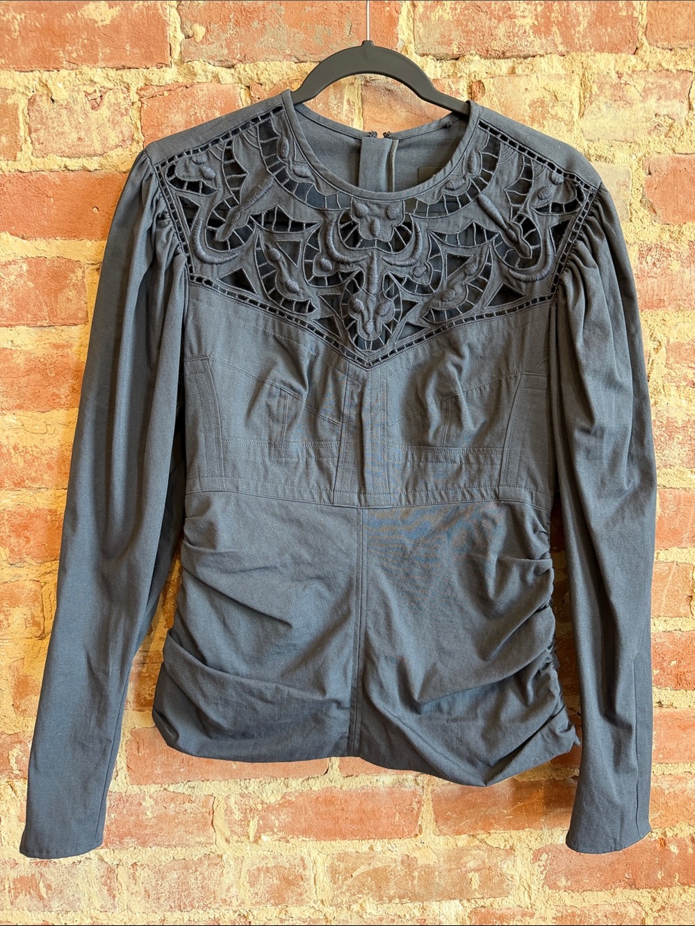 Isabel Marant Black Long-Sleeve Cutout Tayma top